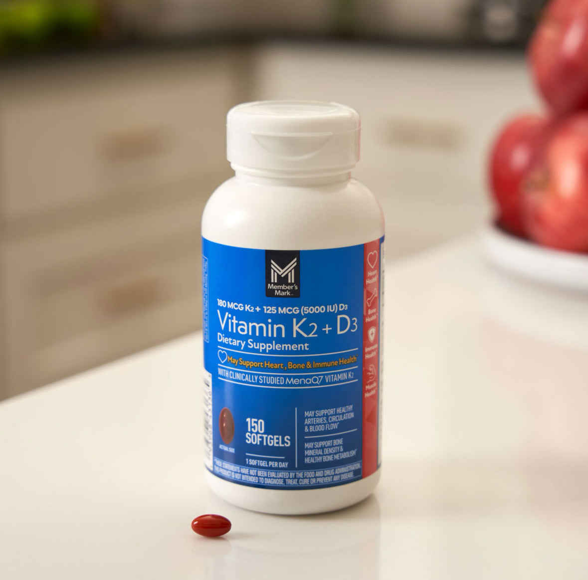 Member’s Mark Vitamina K2 + D3 – 150 cápsulas blandas