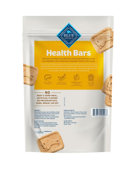 Blue Buffalo Health Bars – Galletas Crujientes para Perros, Horneadas con Plátano y Yogurt, 454 g