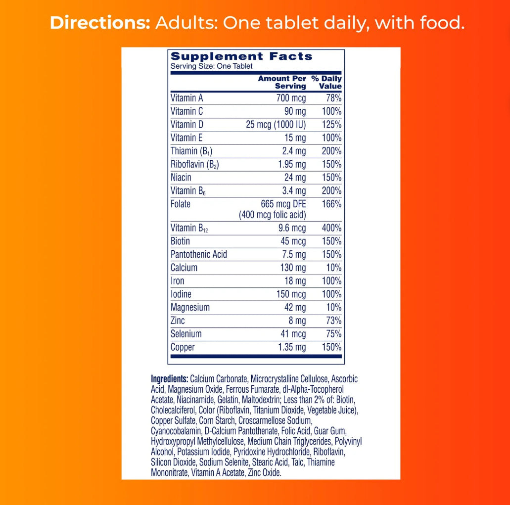 One A Day Multivitamínico para Mujeres – 100 Tabletas | Vitaminas A, C, D, E y Apoyo Inmunológico