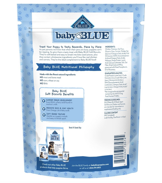 Blue Buffalo Baby BLUE – Premios Suaves con DHA para Cachorros (Pollo y Zanahoria) 227g
