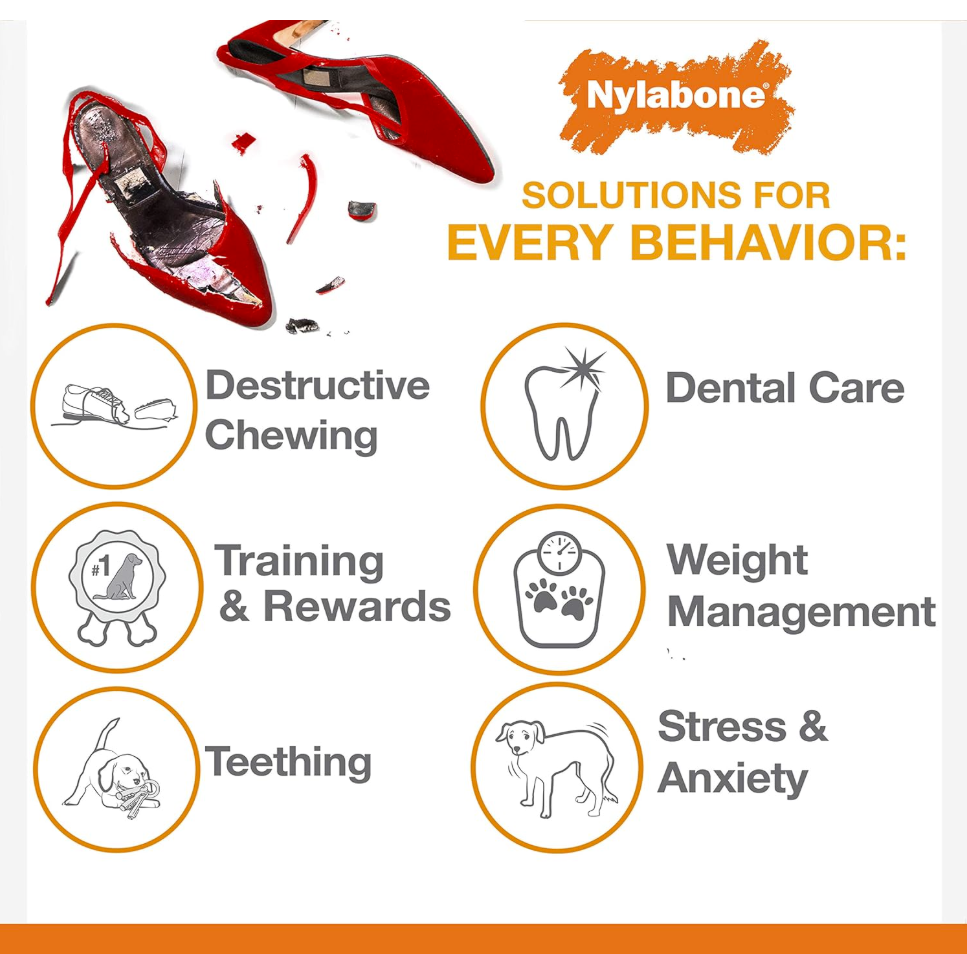 Nylabone Power Chew – Hueso Tipo Anillo para Mordida Fuerte, Sabor Mixto (Talla XS)