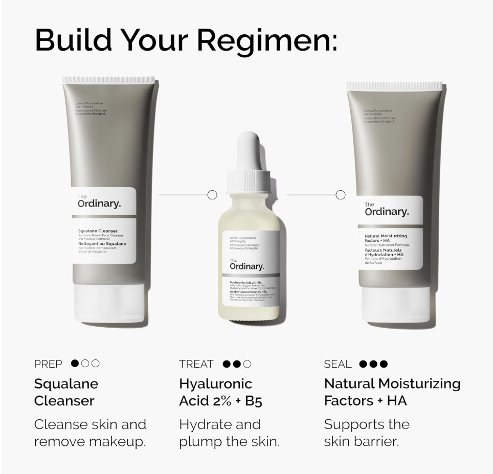 The Ordinary Ácido Hialurónico 2% + B5 – Suero Hidratante con Ceramidas para una Piel más Suave y Rellena, 30 ml
