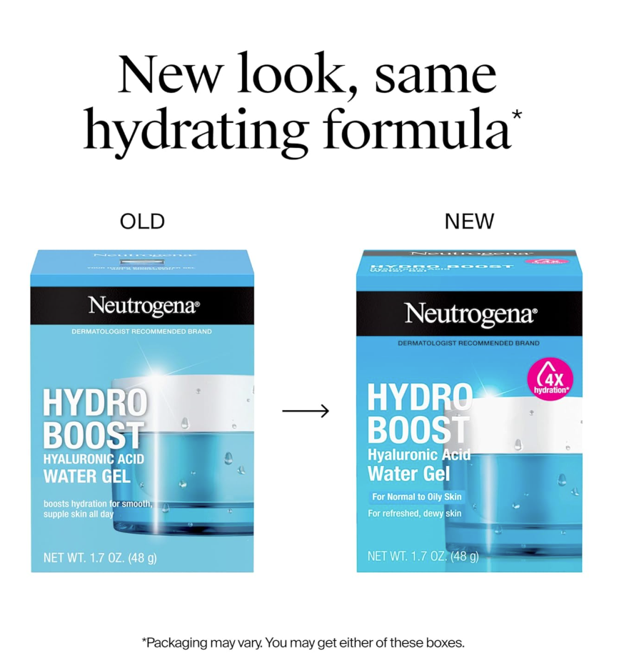 Neutrogena Hydro Boost Water Gel – Hidratante Facial con Ácido Hialurónico, 48 g