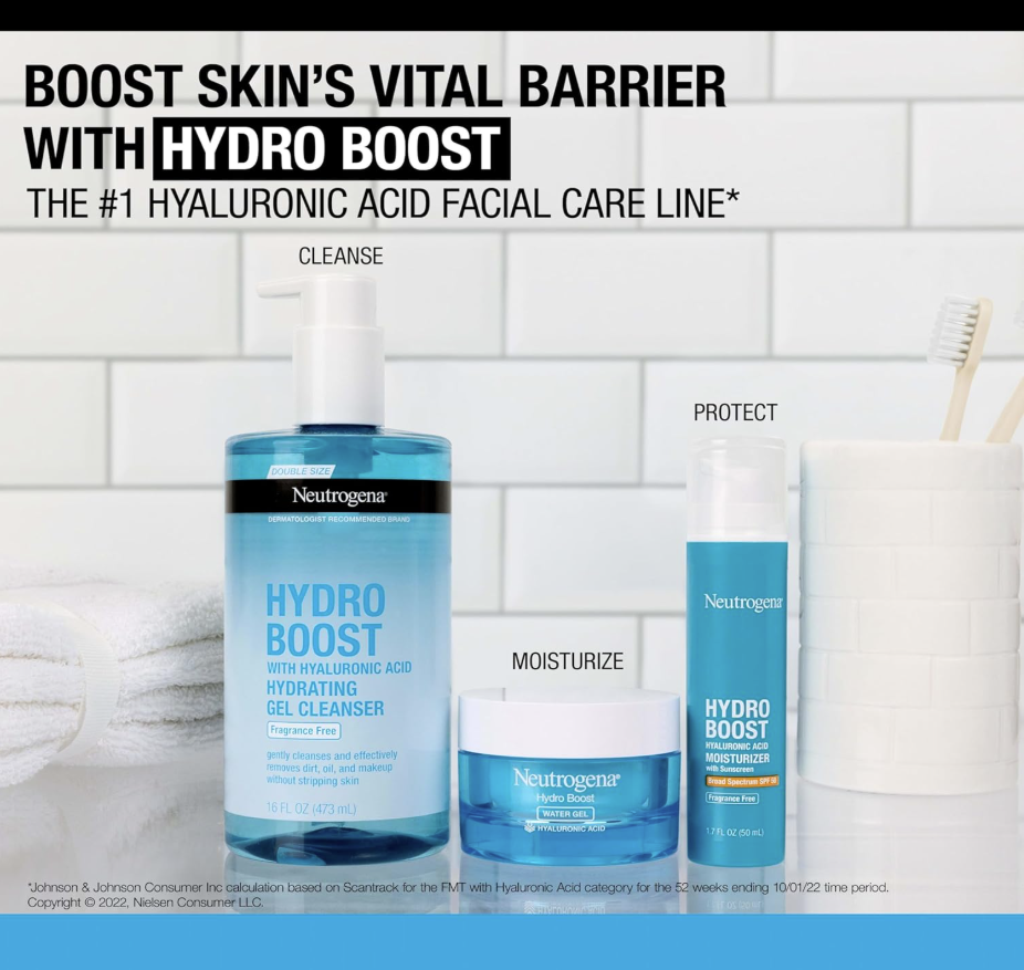 Neutrogena Hydro Boost Face Wash Sin Fragancia – Gel Facial Hidratante con Ácido Hialurónico
