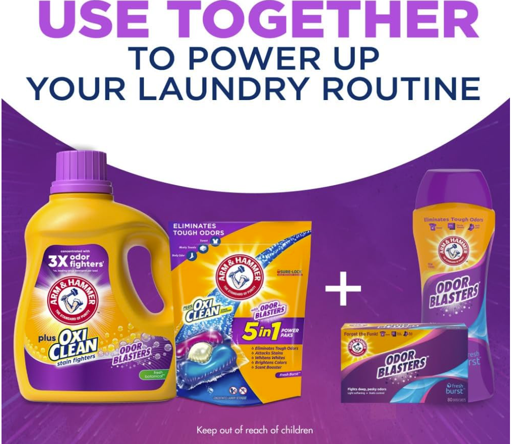 Arm & Hammer Plus OxiClean Odor Blasters Detergente Líquido – 2.97L