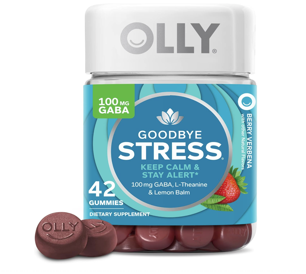 OLLY Goodbye Stress – Gummies Antiestrés con GABA, L‑Teanina y Melisa (42 gomitas)