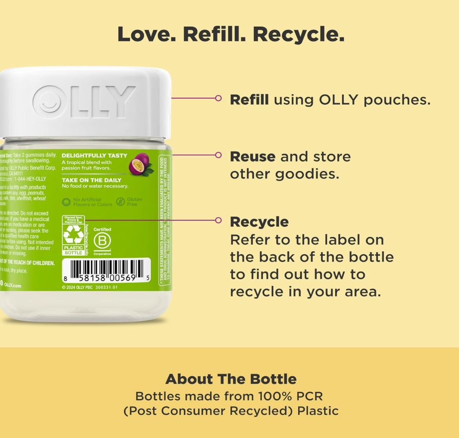 OLLY Daily Energy – Gummies Energía Diaria con B12, CoQ10 y Goji Berry (60 gomitas)