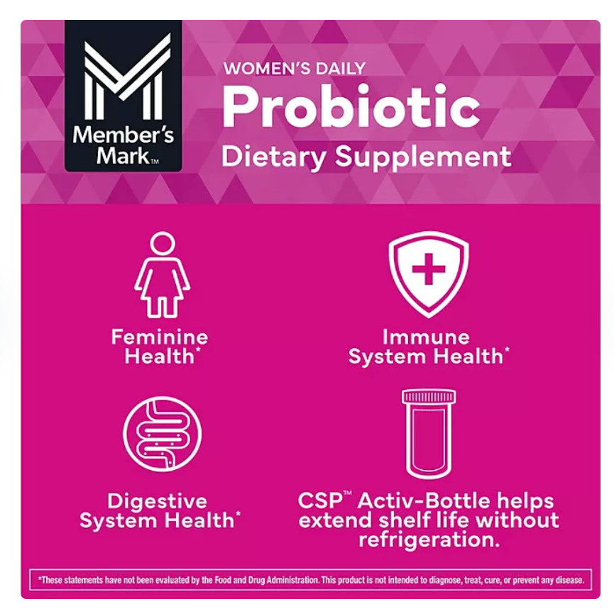 Member’s Mark Women’s Daily Probiotic – Probiótico Femenino 90 Cápsulas | Salud Digestiva y Bienestar