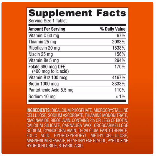 Member’s Mark Super Complejo-B | 300 Tabletas | Energía, Metabolismo y Sistema Nervioso