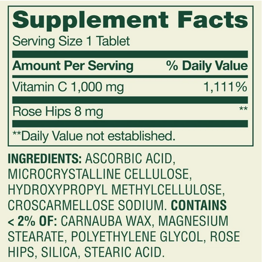 Spring Valley Vitamina C 1000 mg con Rosa Mosqueta – 100 tabletas
