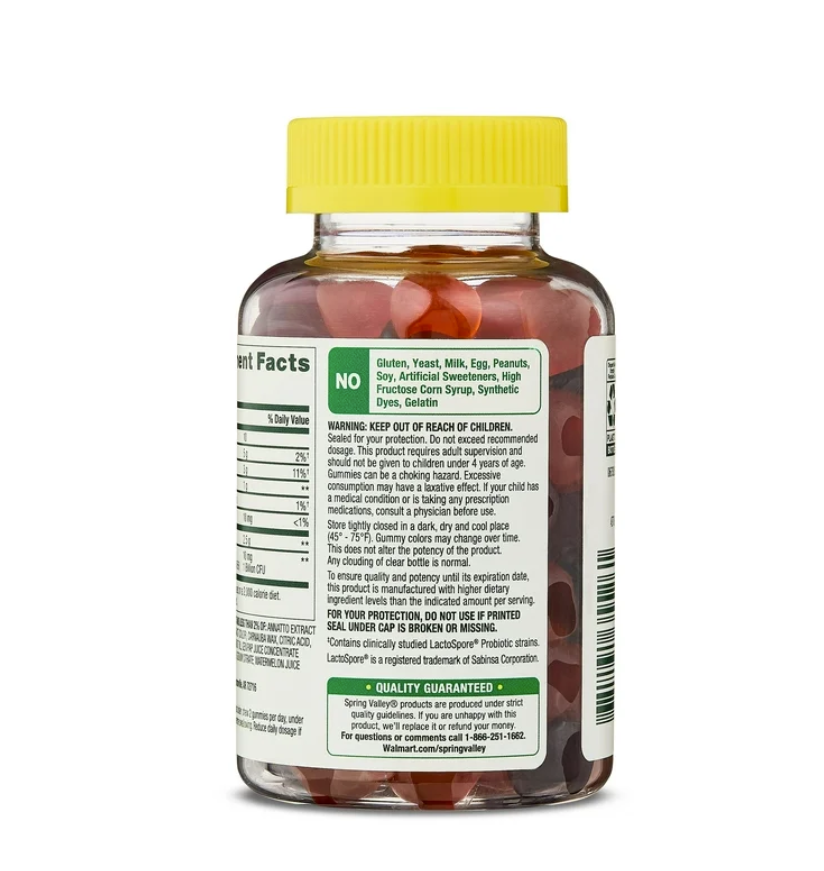 Spring Valley Probiótico Infantil con Prebiótico – 60 gomitas vegetarianas