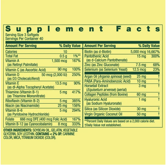 Spring Valley Hair, Skin & Nails con Biotina 5000 mcg – 120 cápsulas blandas