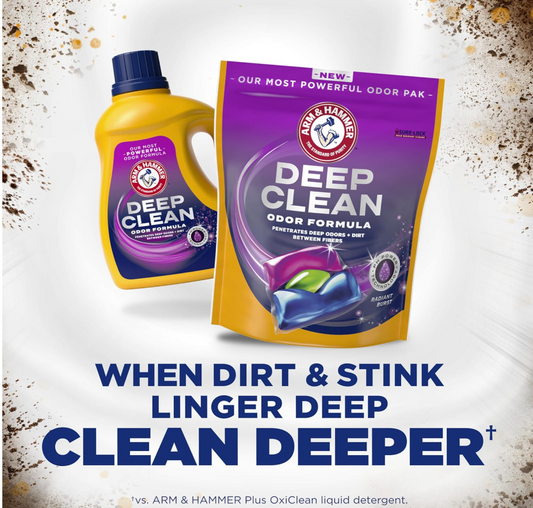 Arm & Hammer Deep Clean Power Paks Detergente en Cápsulas – 44 piezas