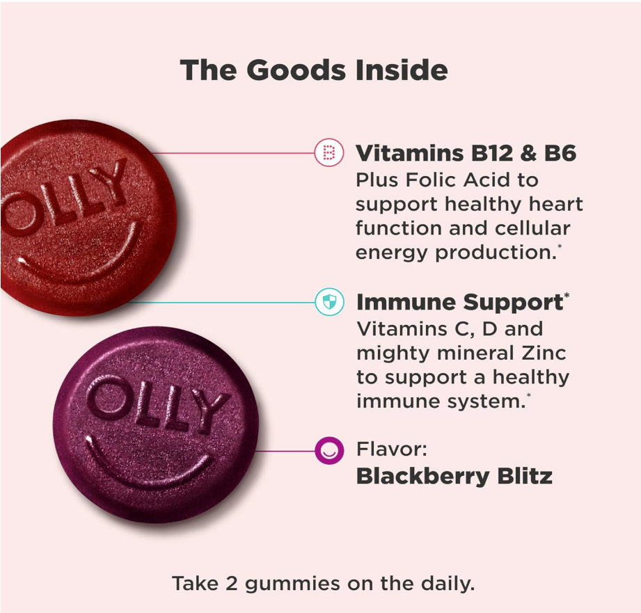 OLLY Men’s Multivitamin – Gummies para Hombre con Vitaminas A, C, D, E, B y Zinc (90 gomitas)