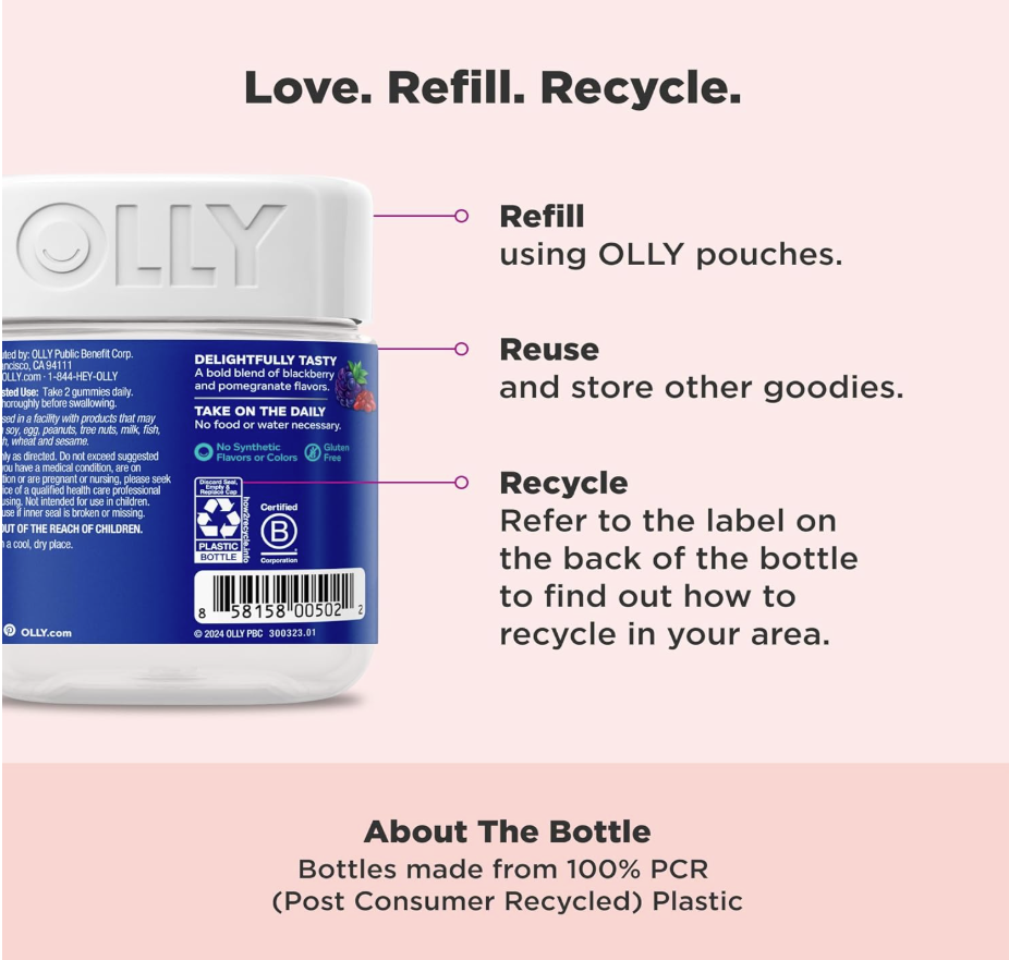 OLLY Men’s Multivitamin – Gummies para Hombre con Vitaminas A, C, D, E, B y Zinc (90 gomitas)
