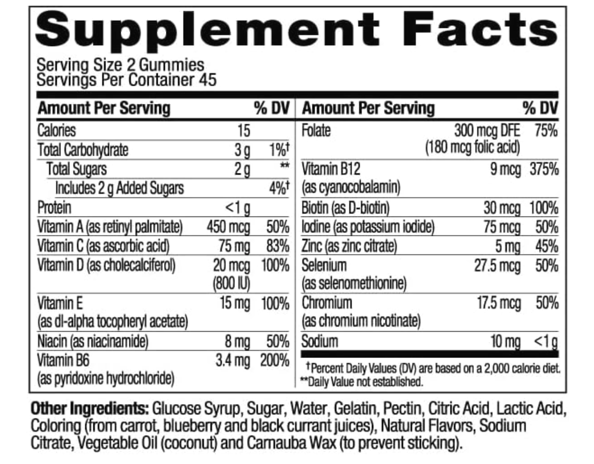 OLLY Men’s Multivitamin – Gummies para Hombre con Vitaminas A, C, D, E, B y Zinc (90 gomitas)