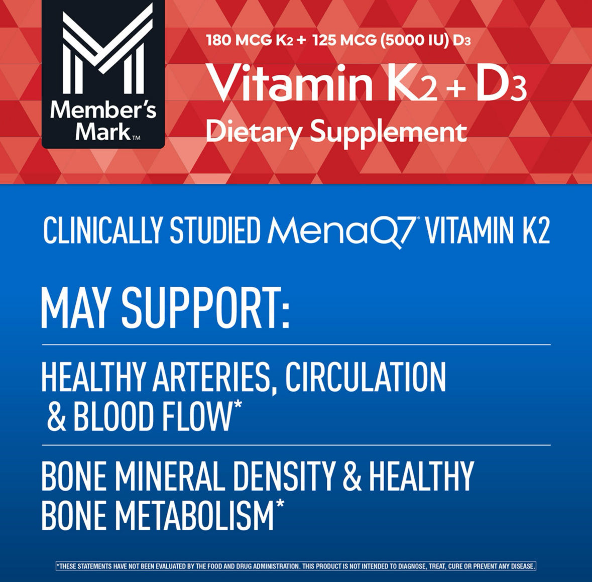 Member’s Mark Vitamina K2 + D3 – 150 cápsulas blandas