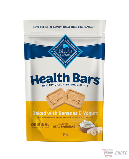 Blue Buffalo Health Bars – Galletas Crujientes para Perros, Horneadas con Plátano y Yogurt, 454 g