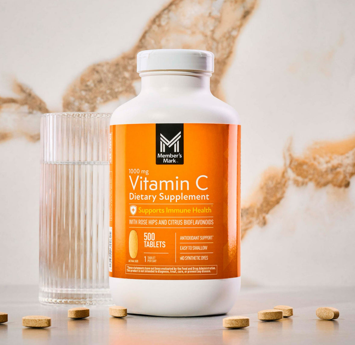 Member’s Mark Vitamina C con Bioflavonoides y Escaramujo (1000 mg, 500 tabletas)