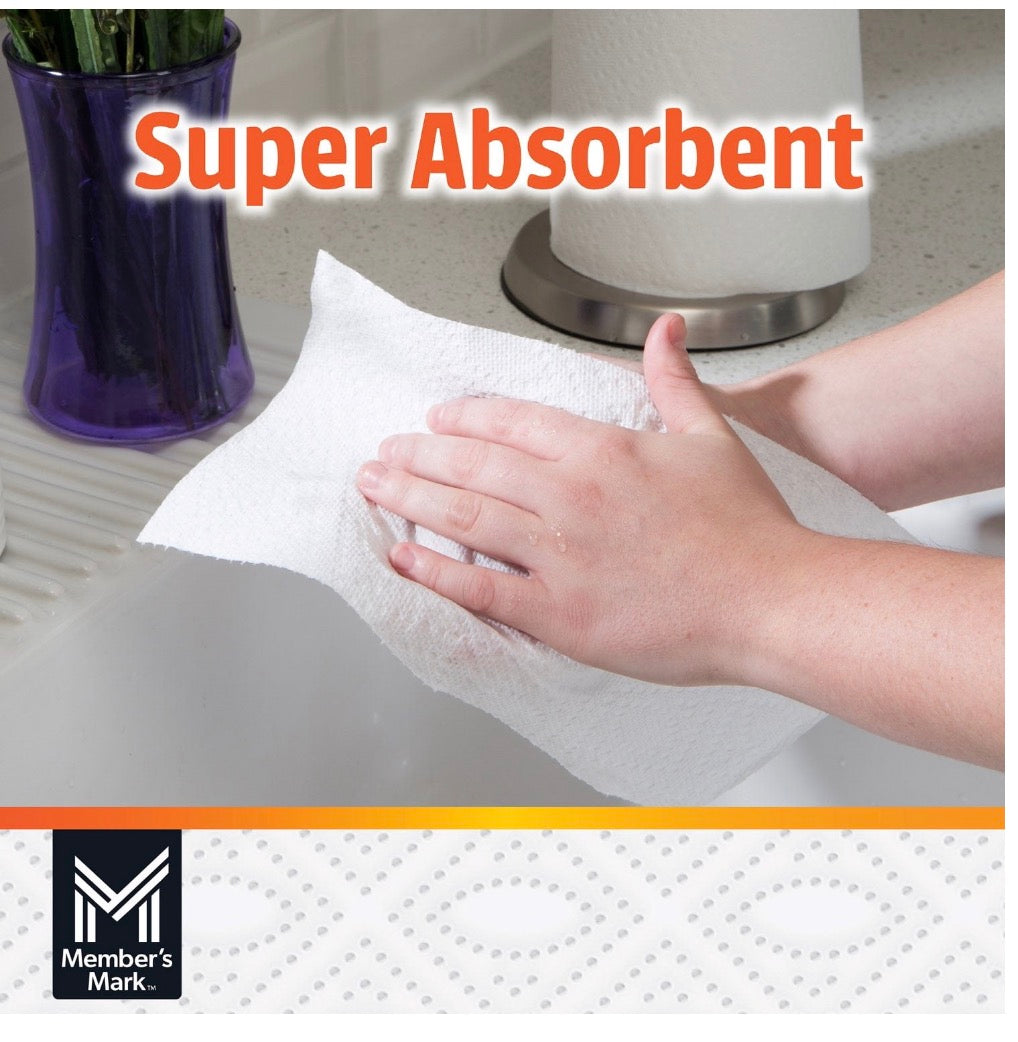 Member’s Mark Toallas de Papel Super Premium – Paquete de 1, 3, 6 o 15 Mega Rolls