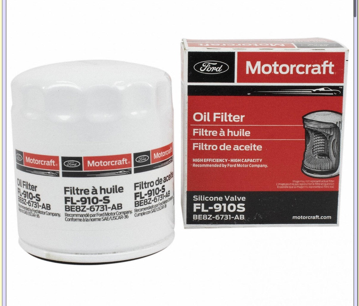 Filtro de Aceite Motorcraft FL-910S Original Ford | Alto Flujo y Protección
