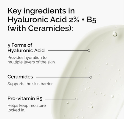 The Ordinary Ácido Hialurónico 2% + B5 – Suero Hidratante con Ceramidas para una Piel más Suave y Rellena, 30 ml