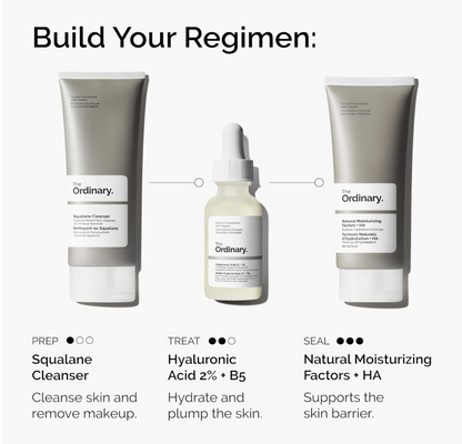 The Ordinary Ácido Hialurónico 2% + B5 – Suero Hidratante con Ceramidas para una Piel más Suave y Rellena, 30 ml