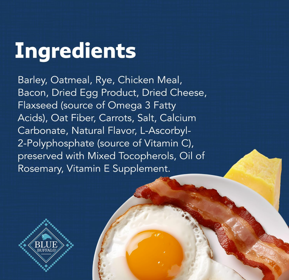 Blue Buffalo Health Bars – Galletas Crujientes al Horno para Perro, Ingredientes Naturales, Tocino, Huevo y Queso, 454 g