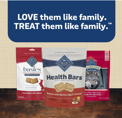 Blue Buffalo Health Bars – Galletas Crujientes al Horno para Perro, Ingredientes Naturales, Tocino, Huevo y Queso, 454 g