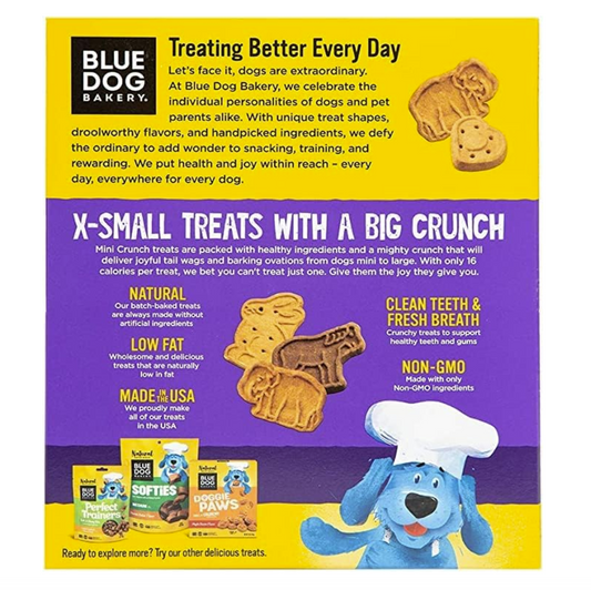 Blue Dog Bakery Mini Crunch – Galletas Naturales para Perro, Surtido de Sabores, 3 Paquetes de 459 g