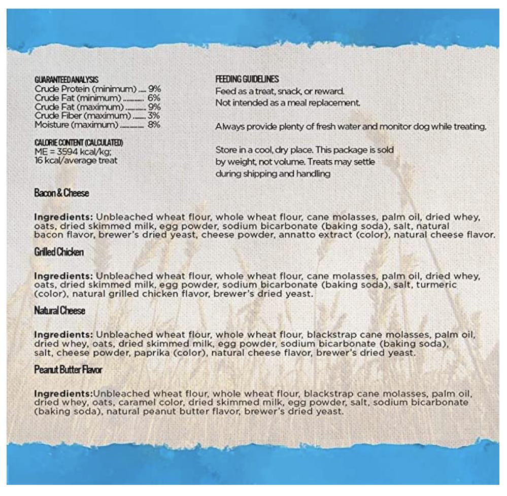Blue Dog Bakery Mini Crunch – Galletas Naturales para Perro, Surtido de Sabores, 3 Paquetes de 459 g