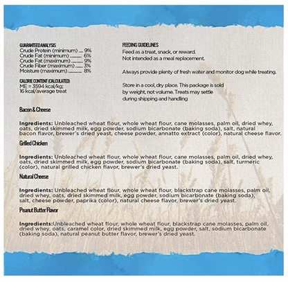 Blue Dog Bakery Mini Crunch – Galletas Naturales para Perro, Surtido de Sabores, 3 Paquetes de 459 g