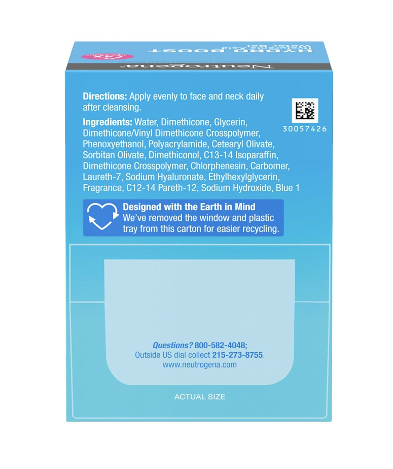 Neutrogena Hydro Boost Water Gel – Hidratante Facial con Ácido Hialurónico, 48 g