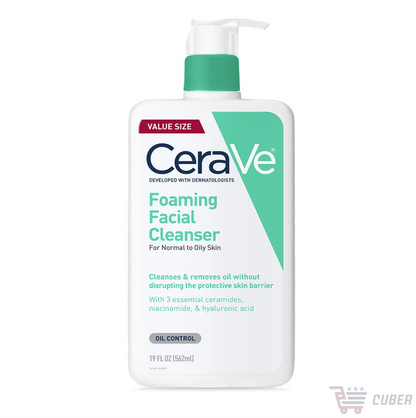 CeraVe Foaming Facial Cleanser – Limpiador Espumoso para Piel Grasa, 562 ml