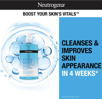 Neutrogena Hydro Boost Face Wash Sin Fragancia – Gel Facial Hidratante con Ácido Hialurónico