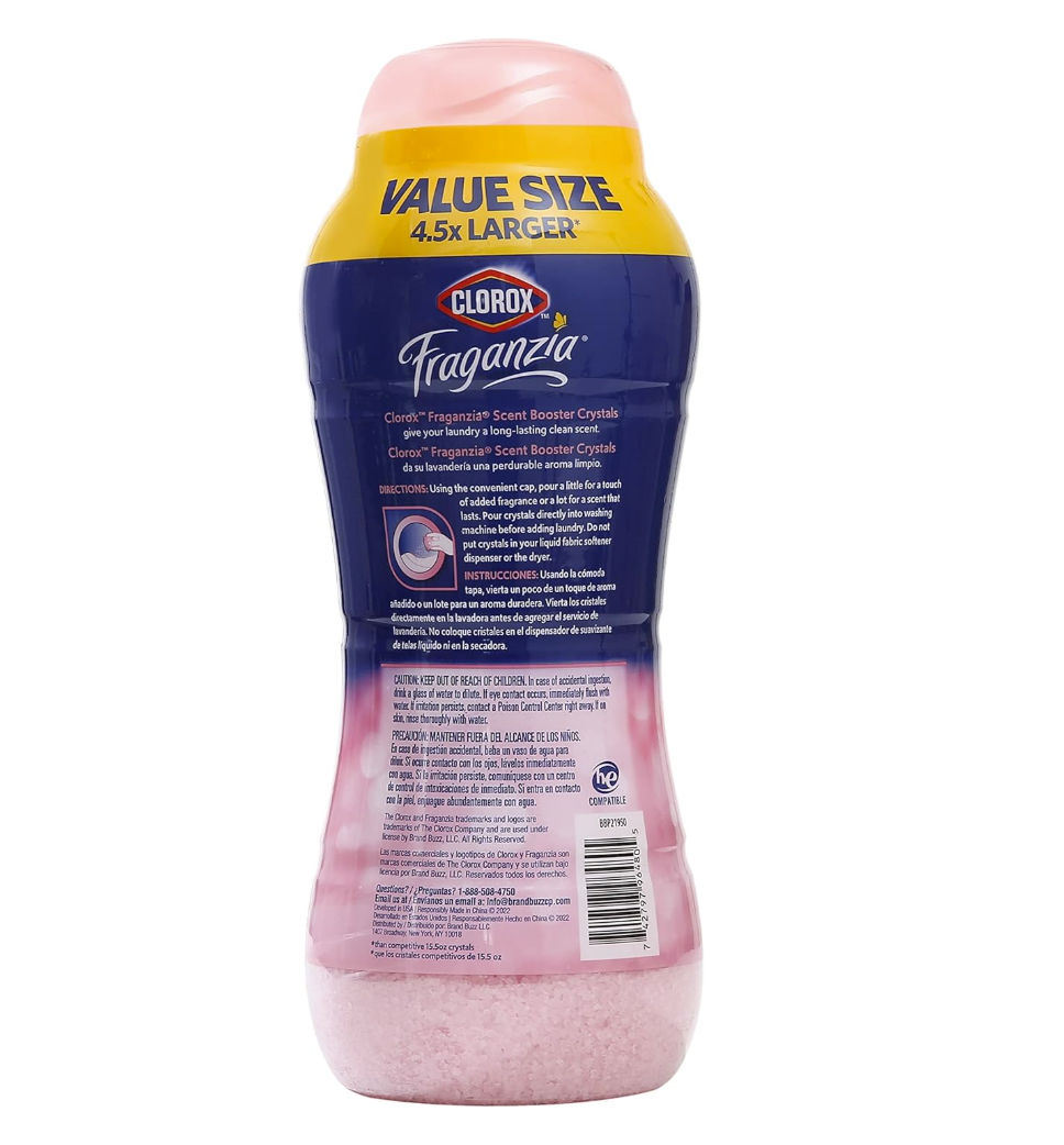 Clorox Fraganzia Cristales Intensificadores de Aroma para Lavado – Rose Scent 1.98 kg