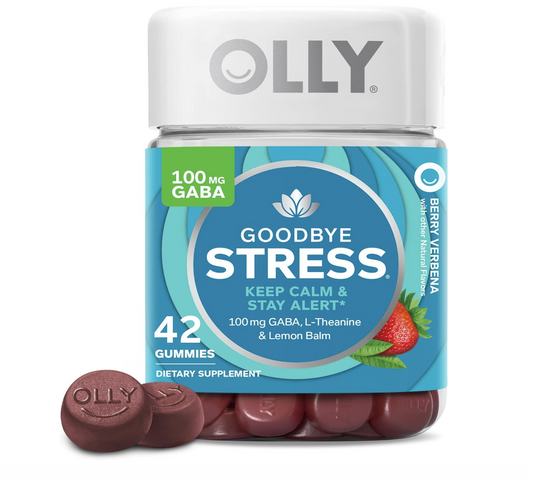 OLLY Goodbye Stress – Gummies Antiestrés con GABA, L‑Teanina y Melisa (42 gomitas)
