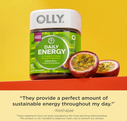OLLY Daily Energy – Gummies Energía Diaria con B12, CoQ10 y Goji Berry (60 gomitas)