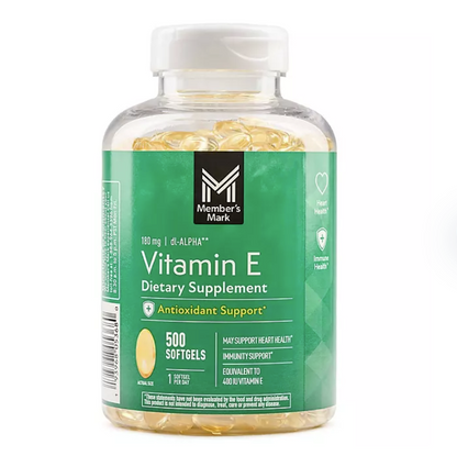 Member’s Mark Vitamina E 180 mg – 500 Cápsulas Blandas | Antioxidante y Salud Celular