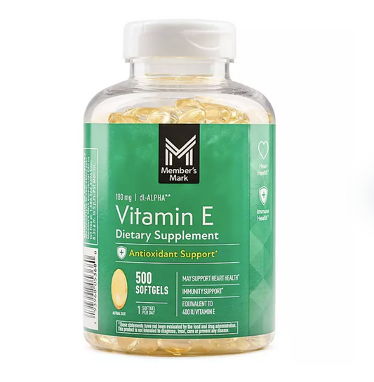 Member’s Mark Vitamina E 180 mg – 500 Cápsulas Blandas | Antioxidante y Salud Celular