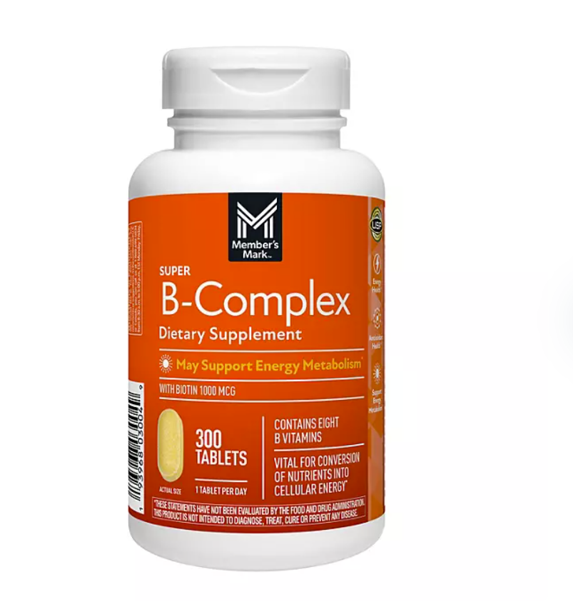 Member’s Mark Super Complejo-B | 300 Tabletas | Energía, Metabolismo y Sistema Nervioso