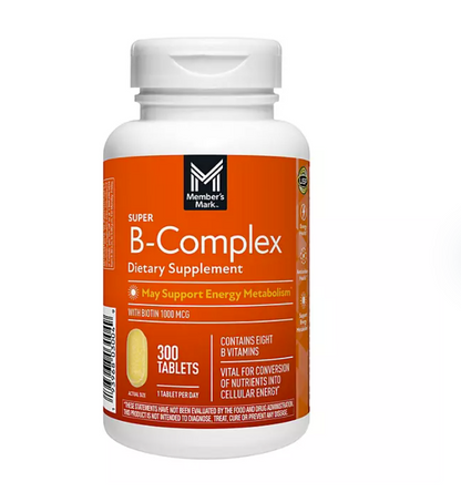 Member’s Mark Super Complejo-B | 300 Tabletas | Energía, Metabolismo y Sistema Nervioso