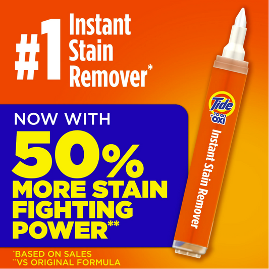 Tide To Go + OXI Quitamanchas Instantáneo en Pluma – Pack 3 unidades