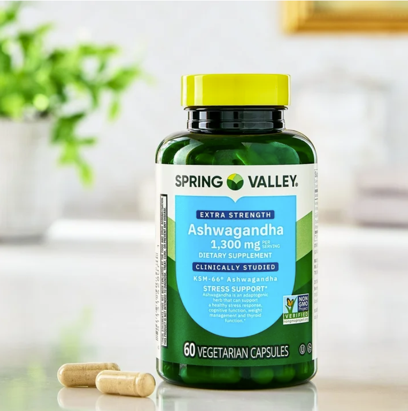 Spring Valley Ashwagandha 1300 mg Extra Strength – 60 cápsulas vegetarianas