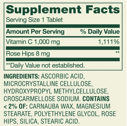 Spring Valley Vitamina C 1000 mg con Rosa Mosqueta – 100 tabletas