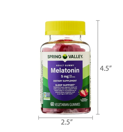 Spring Valley Melatonina 5 mg Adult Gummy – 60 gomitas vegetarianas