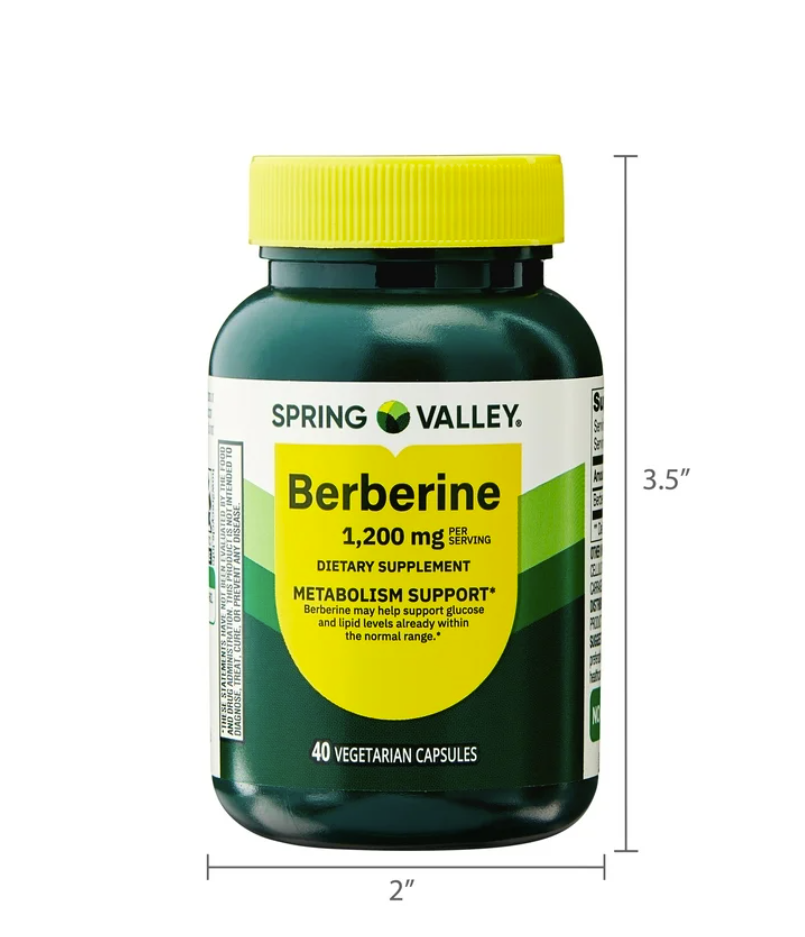 Spring Valley Berberina 1200 mg – 40 cápsulas vegetarianas