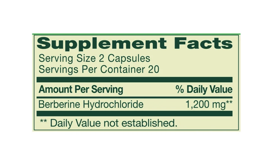 Spring Valley Berberina 1200 mg – 40 cápsulas vegetarianas