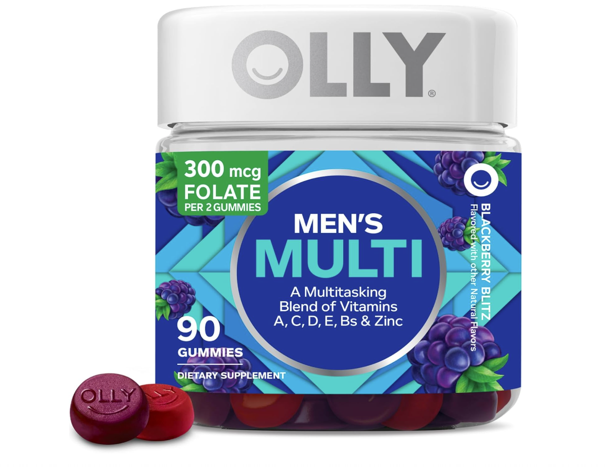 OLLY Men’s Multivitamin – Gummies para Hombre con Vitaminas A, C, D, E, B y Zinc (90 gomitas)